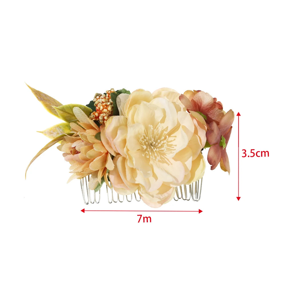 Flyshadow Simulated Flower Hair Comb Women Elegant Wedding Hair Comb Hairpin Ladies Party Ponytail Styling Tools Hair Combs Hair Clip