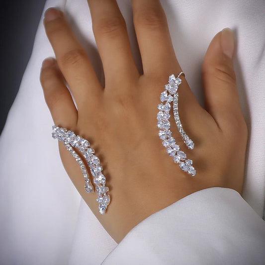 Flyshadow Shiny Hand Bracelets Free Shipping Summer for Women 2024 Palm Cuff Fashion New Wedding Party Bracelet Jewelry Accessory