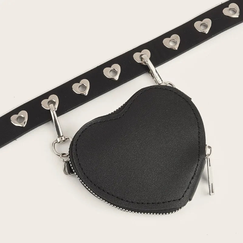 Flyshadow Love Metal Women's Belt Exaggerated Punk Style Detachable Love Waist Bag Fashion Club Party Waist Chain For Femme Accessories