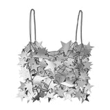 Flyshadow Sexy Reflective Sequins Star Decor Bikini Top Chain for Women Hollow Skirt Chain Fashion Body Jewelry Gifts Nightclub