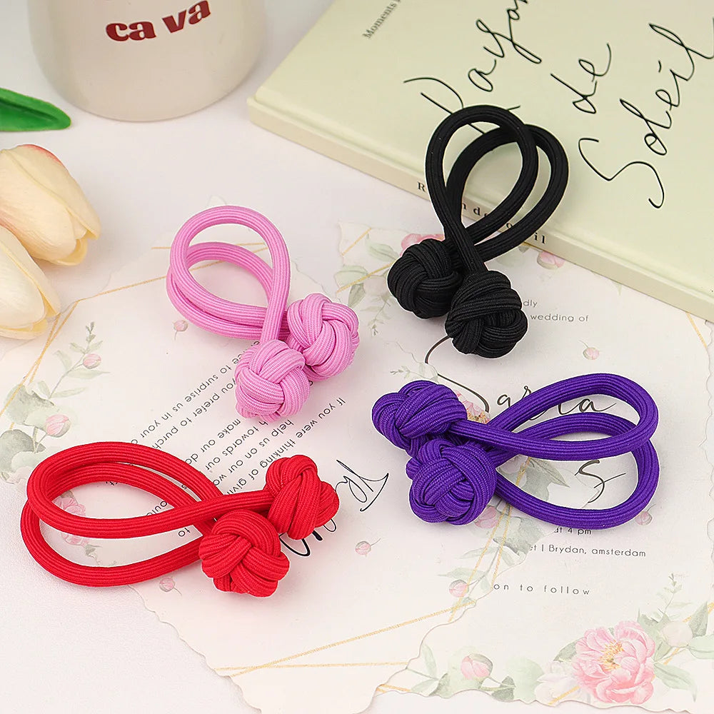 Flyshadow Tie High Ponytail Rubber Band Elastic Head Rope For Women Korean Scrunchies Hair Tie Female Knotted Hair Circle Hair Accessories