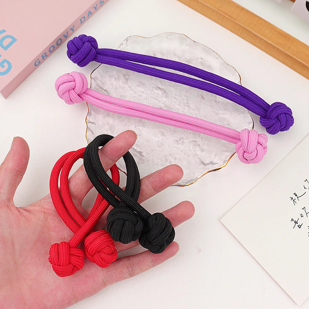 Flyshadow Tie High Ponytail Rubber Band Elastic Head Rope For Women Korean Scrunchies Hair Tie Female Knotted Hair Circle Hair Accessories