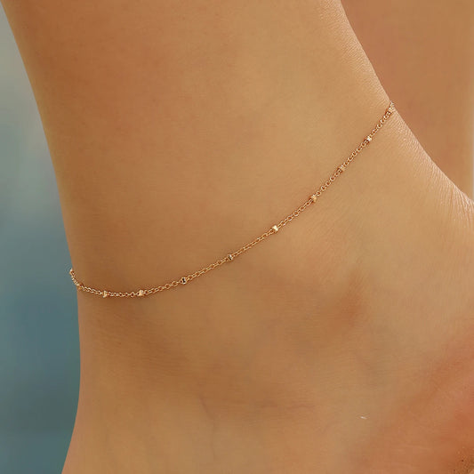 Flyshadow Minimalist Link Chain Anklets Foot Leg Chain Women Korean Jewelry Ankle Bracets Korean Wedding Gift