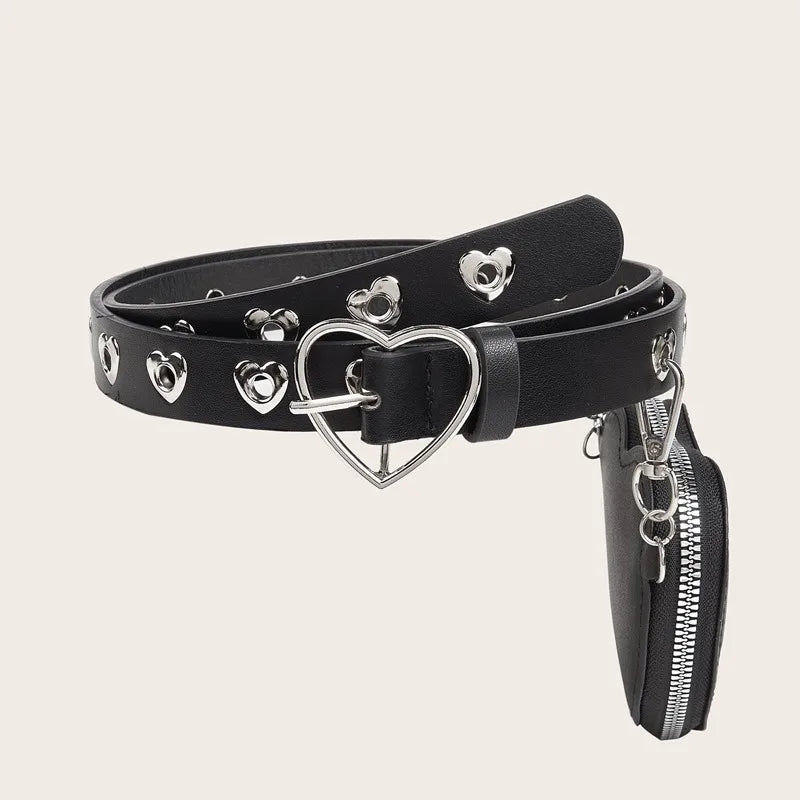 Flyshadow Love Metal Women's Belt Exaggerated Punk Style Detachable Love Waist Bag Fashion Club Party Waist Chain For Femme Accessories