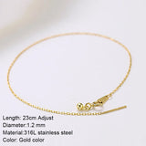 Flyshadow Women Gold Color Anklets Link Chain Stainless Steel Foot for Men Women Jewelry Leg Chain Ankle Chains Anklets Jewelry