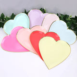 Flyshadow 40pcs/set Heart Shaped Party Disposable Tableware Wedding Engagement Decorations Plates Cups Valentine's Day Bridal Shower Decor