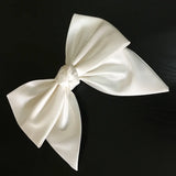 Flyshadow Super Fairy White Large Bow Hairpin Satin Ribbon Headdress Hair Clip Pins Girls Women Bridesmaid Wedding Dress Hair Accessories