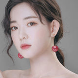 Flyshadow New Arrival Acrylic Earring fashion Geometric fine Women Dropg6f2 Earrings contracted sweet cherry modelling long earrings