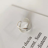 Flyshadow Fashion Width Surface Knot Winding Thai Silver Color Ring Open Finger Ring For Women Jewelry Wholesale Gifts