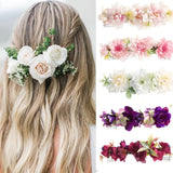 Flyshadow Women Flower Hair Combs Fashion Ponytail Hairpins For Girls Wedding Hair Accessories Princess Chic Hair Combs