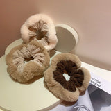 Flyshadow Autumn and winter Solid Hair Accessories Plush large intestine circle Women Hair Tie Lady Female Ponytail Hair Holder Rope