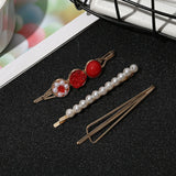 Flyshadow 3Pcs/Set Pearl Hair Clips For Women Sweet Style Hairpin Girls Side Clip Ladies Luxury Barrettes Headwear Accessories