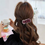 Flyshadow Sweet Camellia Spring Hair Clip For Women Wedding Net Yarn Flowers Hairpins Hairgrip Ponytail Barrettes Hair Accessories