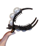 Flyshadow New Pearl Hair Claw Clip For Women Meatball Head Fixed Hair Styling Tools Hairpin Accessories Grab Clip Jewelry Hair Ornaments