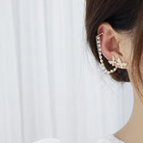 Flyshadow Korean Elegant Cute Rhinestone Butterfly Stud Earrings For Women Girls Fashion Metal Chain Boucle Jewelry Gifts