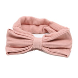 Flyshadow New ribbed cotton fabric  knot bow elastic headband children headband fashion kids headband for 12m-4years