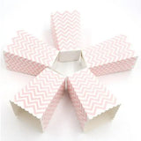 Flyshadow 12pcs Pink Stripe Wave Dot Paper Popcorn Boxes Bag Birthday Party Decoration Christmas Baby Shower Party Supplies