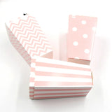 Flyshadow 12pcs Pink Stripe Wave Dot Paper Popcorn Boxes Bag Birthday Party Decoration Christmas Baby Shower Party Supplies