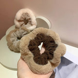 Flyshadow Autumn and winter Solid Hair Accessories Plush large intestine circle Women Hair Tie Lady Female Ponytail Hair Holder Rope