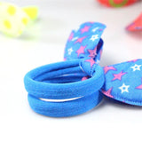 Flyshadow 10/20Pcs Random Color Children Elastic Hair Rope Cute Polka Bow Hair Bands Girl Ponytail Holder Cartoons Hair Accessories