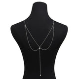 Flyshadow Fashion new zircon neckchain back chain sexy pendant tassel crystal zircon body chain beach lady Street Photo Necklace