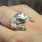 Flyshadow Vintage Frog Animal Rings For Women Frog Toad Metal Wrap Ring Wedding Ring Men Girlfriend Party Gifts