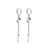 Flyshadow Trend Korean Statement Earrings For Women Silver Colour Long Geometric Dangle Drop Party Earing Brincos Fashion Jewelry