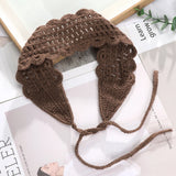 Flyshadow New Crochet Hair Band Women Scarf Solid Color Knitting Headbands Bandanas Wide Elastic Hairbands Fashion Accessories