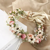 Flyshadow Girl Flower Wreaths Garland Crown Diadem Wedding Baroque Hairband hair flower Crown Bridal Headband Fairy Princess Hair Tiaras