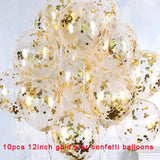 Flyshadow 10pcs 12inch Confetti Latex Balloons Happy Birthday Party Decorations Adukt Kids Boy Girl Baby Shower Wedding Helium Globos