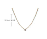 Flyshadow INS Style Imitation Pearl Choker Necklace Round Bead Pendant Clavicle Chain Necklace For Women Fashion  Jewelry