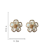 Flyshadow Resin Flower Stud Earrings Korean Fashion Female Temperament Beautiful Jewelry Simple Sweet Girl Women's Accessories