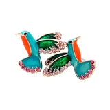 Flyshadow Exquisite crystal Little Bird Earrings New Design Women Enamel glaze Stud Earrings Fashion Jewelry Accessories