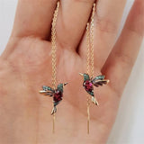 Flyshadow Fashion Bird Drop Long Hanging Earrings for Women Elegant Girl Tassel Earring Chain Line Stylish Jewelry Personality Gift