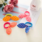 Flyshadow 10/20Pcs Random Color Children Elastic Hair Rope Cute Polka Bow Hair Bands Girl Ponytail Holder Cartoons Hair Accessories