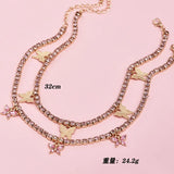 Flyshadow Boho Charm Bling Pink Crystal Butterfly Pendant Fashion Choker Necklaces Bijoux For Women Elegant Choker Jewelry N0103