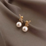 Flyshadow Korean Fashion Pearl Earrings For Women Bijoux Femme Cute Stud Earring Jewelry Gift for Friends