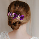 Flyshadow Women Flower Hair Combs Fashion Ponytail Hairpins For Girls Wedding Hair Accessories Princess Chic Hair Combs