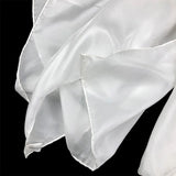 Flyshadow 100% Pure Silk Plain White 8mm Habotai Hand Rolled Lady Long Silk Scarf for Painting and dyeing