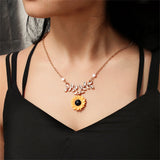 Flyshadow Pearl Sunflower Pendant Necklaces Fashion Jewelry Cute Leaves Plant Choker Necklaces for Women Lady Girl Charm Gift