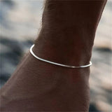 Flyshadow Simple MEN Stainless Steel Square Snake Bone Chain Bracelet Hip-Hop Jewelry Trendy Party Accessories Bracelet For Women