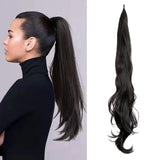 Flyshadow Sylhair Synthetic Ponytail 32inch Long Flexible Wrap Around Pony Tail Hair Extensions for Women Fake Tail Hairpiece Daily Use