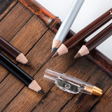 Flyshadow 1PC Microblading Wooden Eyebrow Pen Waterproof Long Lasting Makeup Eye Brow Pencil Positioning Black Dark Brown Eyebrow Cosmetic