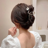 Flyshadow Korean Version Cat's Eye Stone Large Flower Hair Clip Fashionable Elegant Pan Hair Grab Clip Hair Clip Headwear