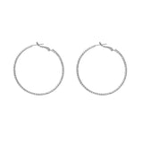 Flyshadow European Exaggerate Hoop Earrings for Women Geometry Statement Jewelry Trendy Retro Metal Big Round Circle Dangle Earrings