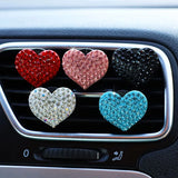 Flyshadow Heart-shaped Car Air Outlet Clip Creative Rhinestone Car Air Conditioning Air Outlet Perfume Decoration Clip Car Accessories