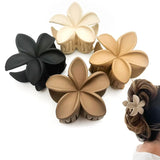 Flyshadow 4Pcs New Fashion Flower Hair Claws for Women Large Hair Clips Crab Clamps Frosted Ponytail Shark Clip Headdress Hair Accessories