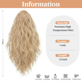 Flyshadow 13Inch Premium Synthetic Curly Claw Clip In Ponytail Blonde Brown Short Hairpiece Fake Hair False Pigtail Hair Extensions