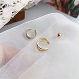 Flyshadow Gold Color Cute Clip Earrings Female Buckle Ear Cuff No Piercings Fake Cartilage Ear for Women Fashion Party Jewelry