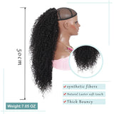 Flyshadow Drawstring Curly Ponytail Extension for African Women Afro Kinky Curly Hair Pieces Synthetic Heat Resistant